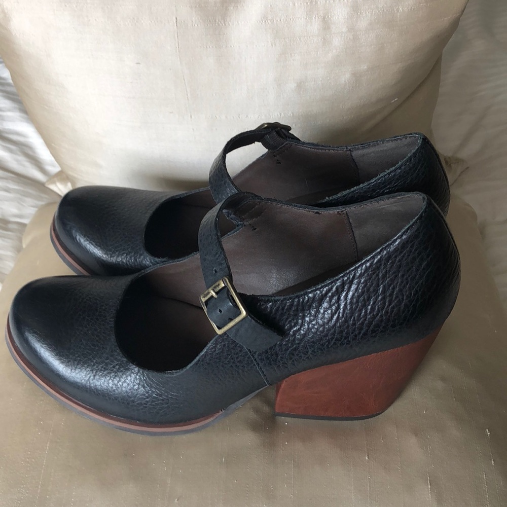 Black leather shoes